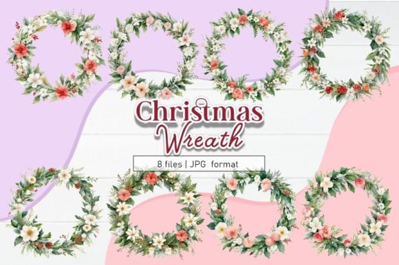 Download Christmas Flower Wreaths Sublimations - Sublimations Collection