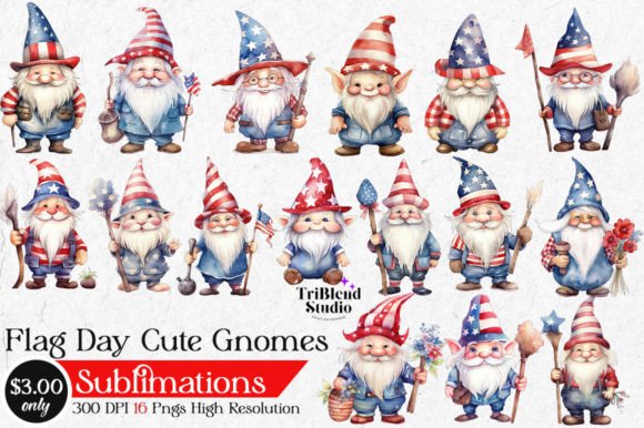 Download Flag Day Gnomes Sublimations - Premium Resources